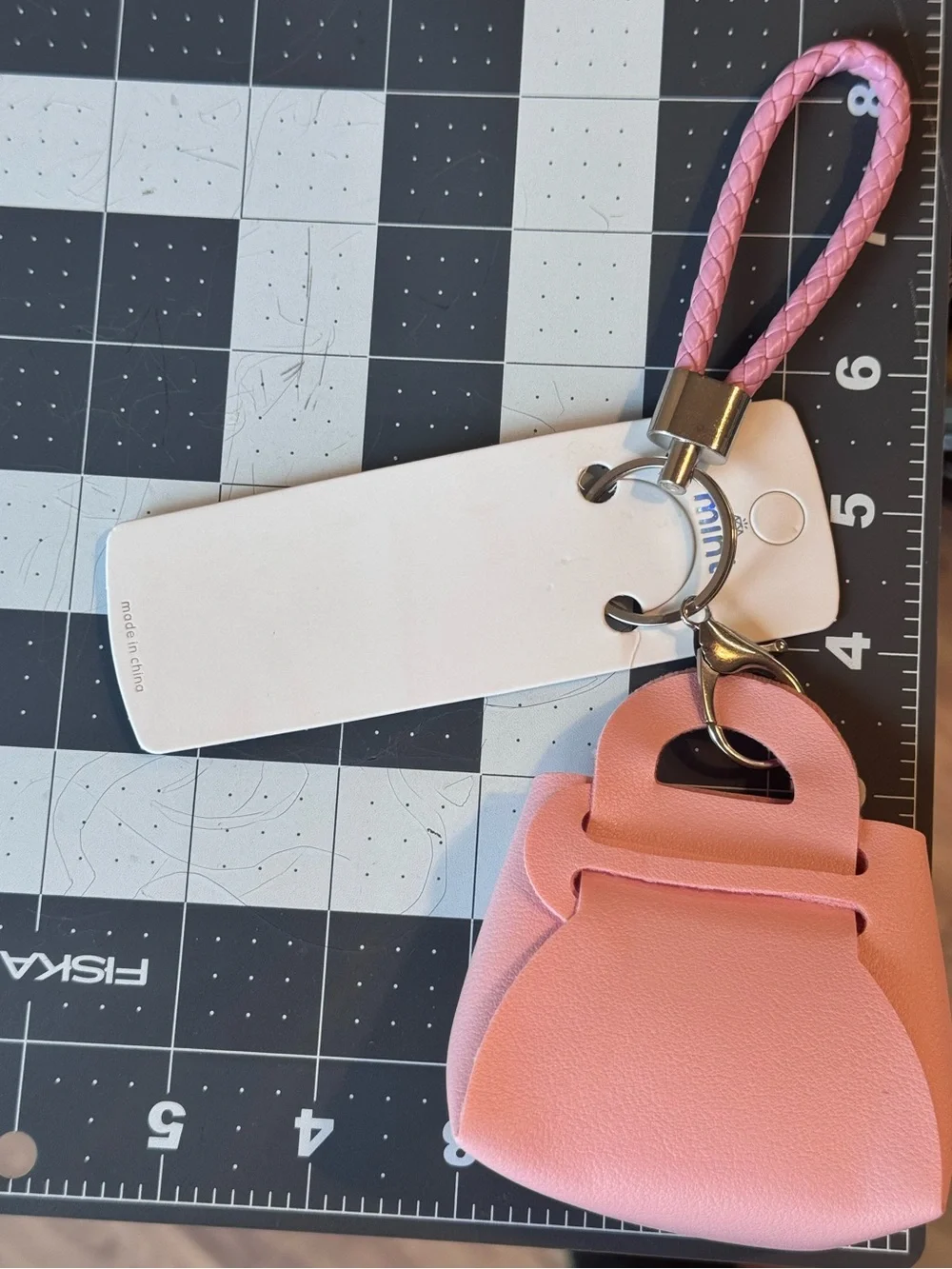 NWT Mint Mini Handbag Keychain & Bag Charm Pink Braided Strap